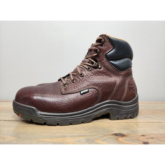 Timberland Pro Boots Mens Size 11.5 M Titan Alloy Toe Work Dark Mocha Leather